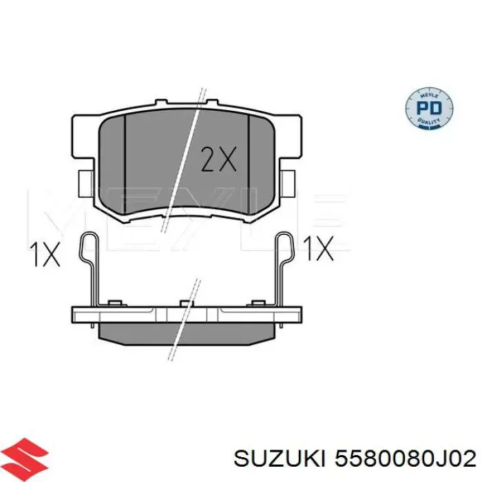 Купить 5580080J02 Suzuki Колодки тормозные задние, дисковые
