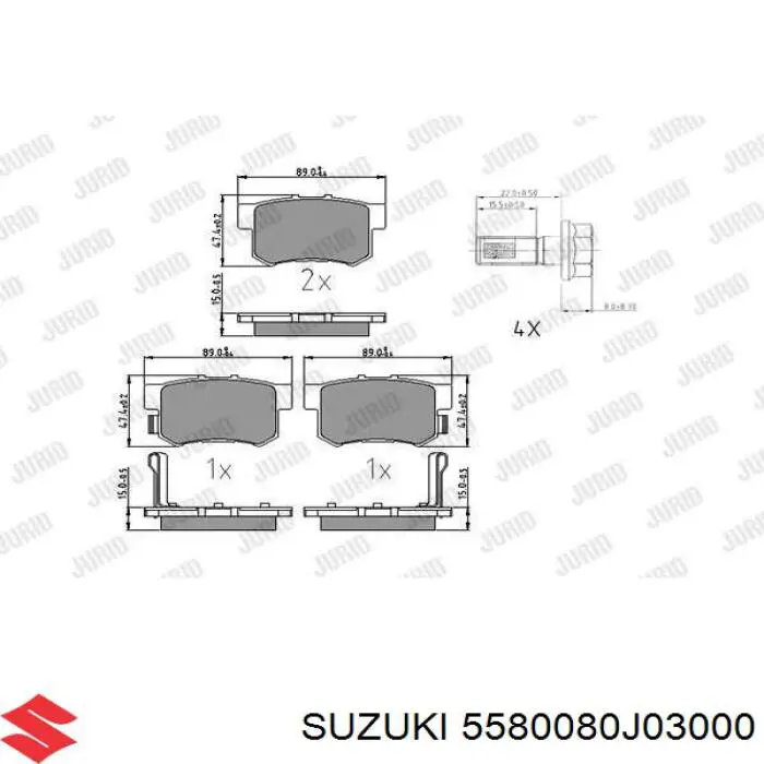 Колодки дисковые  Suzuki 5580080J03000 цена, от 17.59 USD