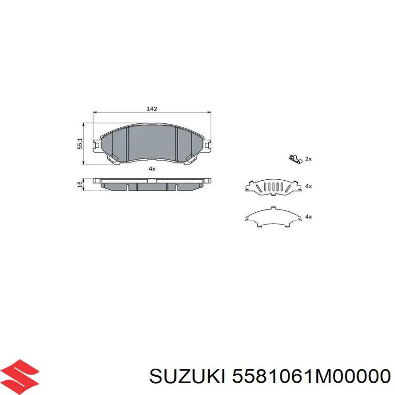 Колодки Suzuki 5581061M00000 цена, от 27.83 USD