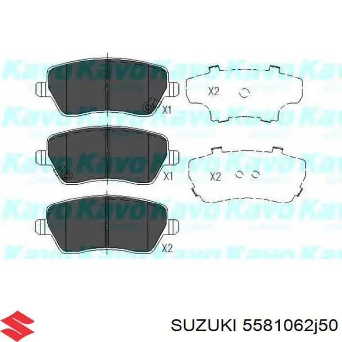 Колодки тормозные передние дисковые SUZUKI 5581062J50