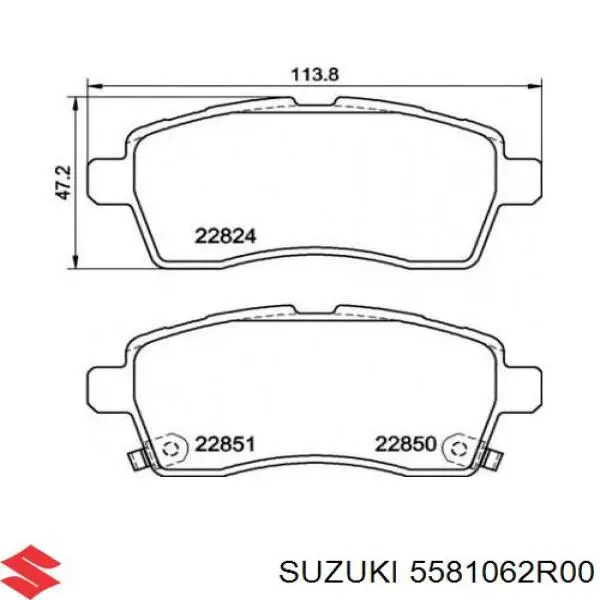55810-62R00 Suzuki sapatas do freio dianteiras de disco