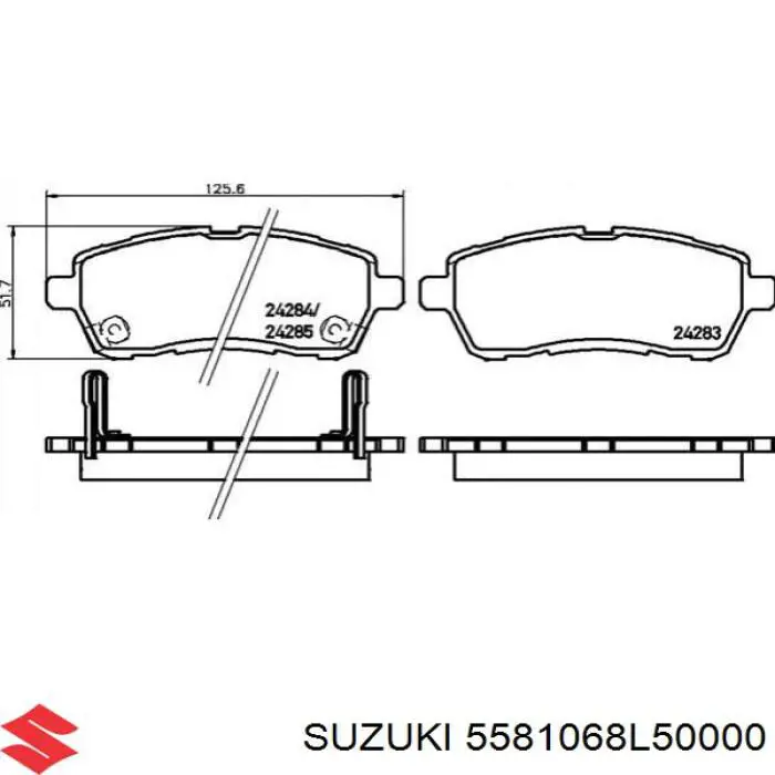 Передние тормозные колодки 5581068L50000 Suzuki