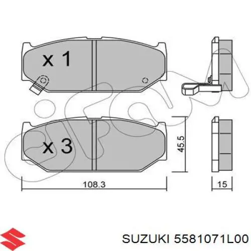 Колодки Suzuki 5581071L00 цена, от 19.00 USD