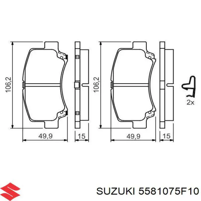 Колодки Suzuki 5581075F10 цена, от 9.94 USD