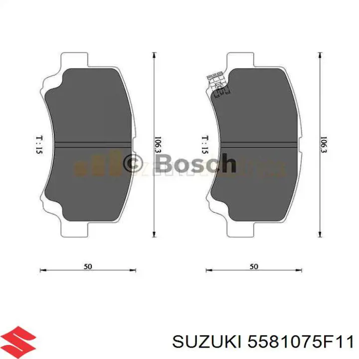 Купить 5581075F11 Suzuki Колодки тормозные