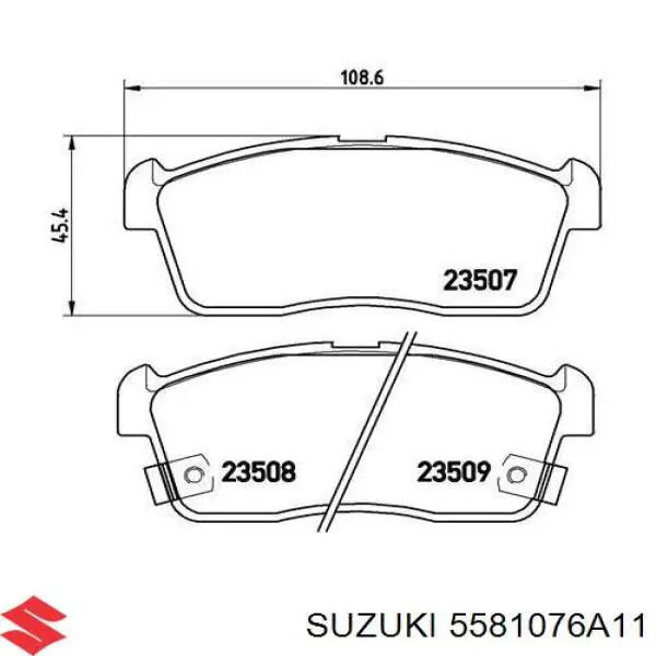 5581076A11 Suzuki колодки тормозные передние дисковые
