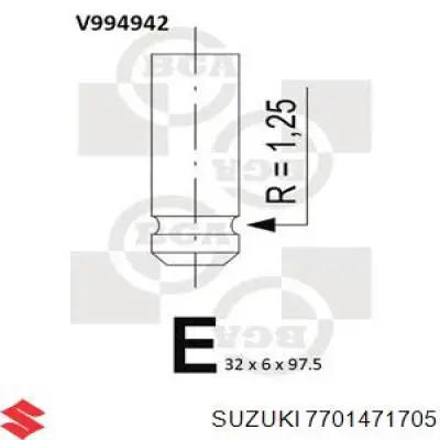 Выпускной клапан 7701471705 Suzuki