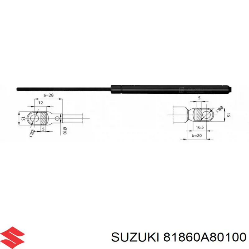 Купить 81860A80100 Suzuki Амортизатор двери багажника