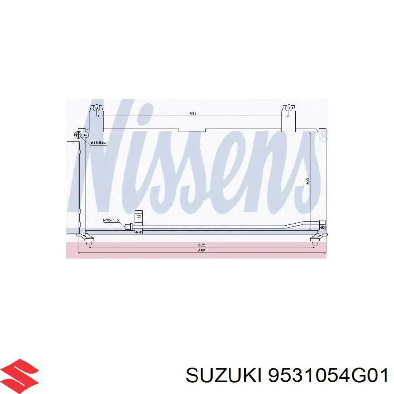 9531054G01 Suzuki радиатор кондиционера