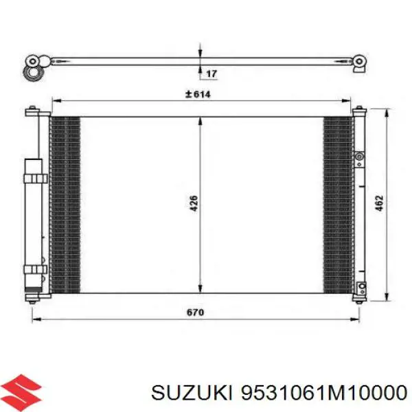 9531061M10000 Suzuki radiador de aparelho de ar condicionado