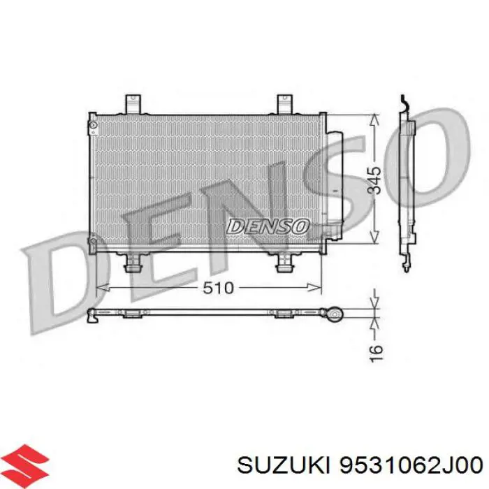 Радиатор кондиционера 9531062J00 Suzuki