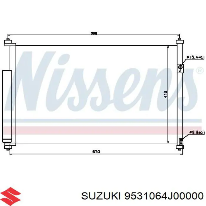 Радиатор кондиционера 9531064J00000 Suzuki