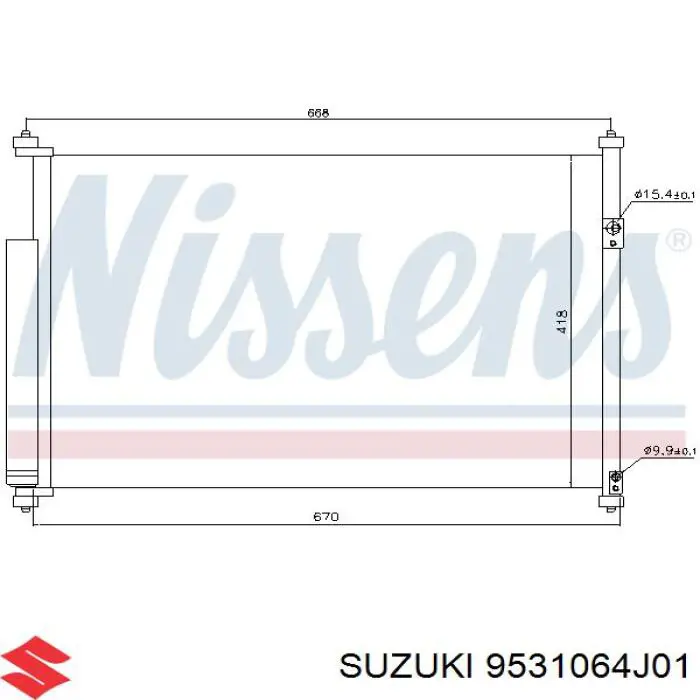 Конденсатор кондиционера Suzuki 9531064J01 цена, от 86.50 USD