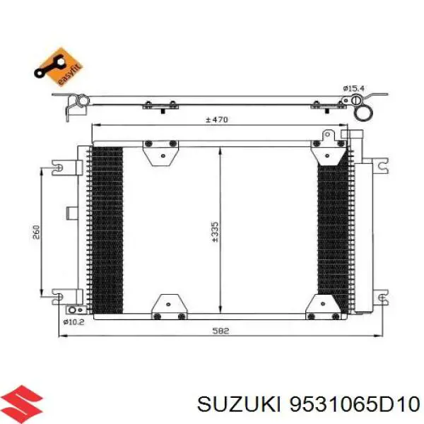 Радиатор кондиционера 9531065D10 Suzuki