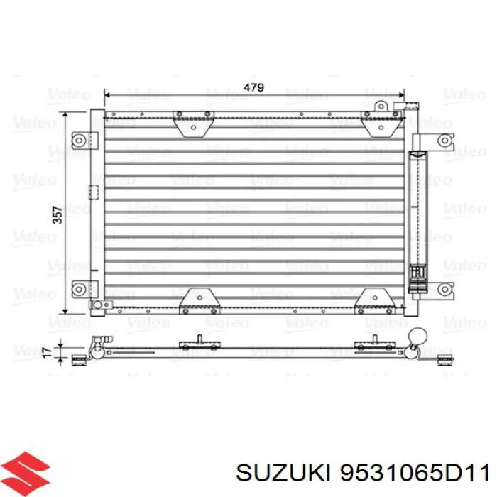 Купить 9531065D11 Suzuki Радиатор системы охлаждения кондиционера