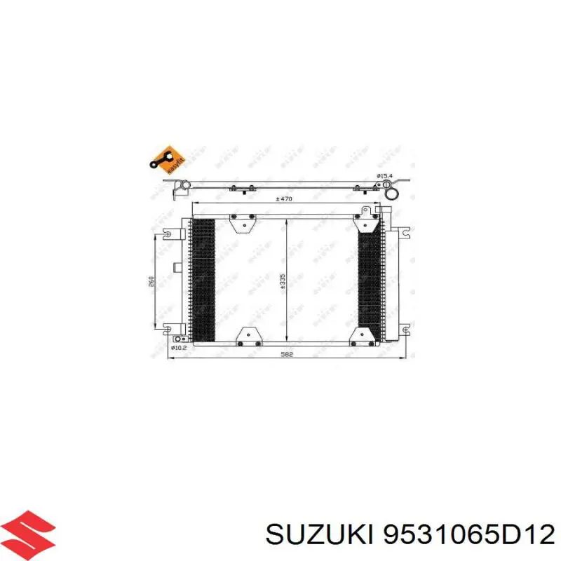 Конденсатор кондиционера Suzuki 9531065D12 цена, от 62.66 USD
