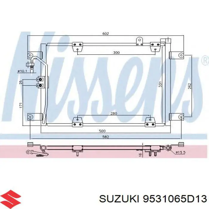 Конденсатор кондиционера Suzuki 9531065D13 цена, от 62.66 USD