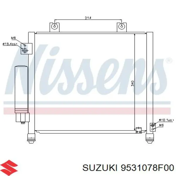 Конденсатор кондиционера Suzuki 9531078F00 цена, от 176.10 USD