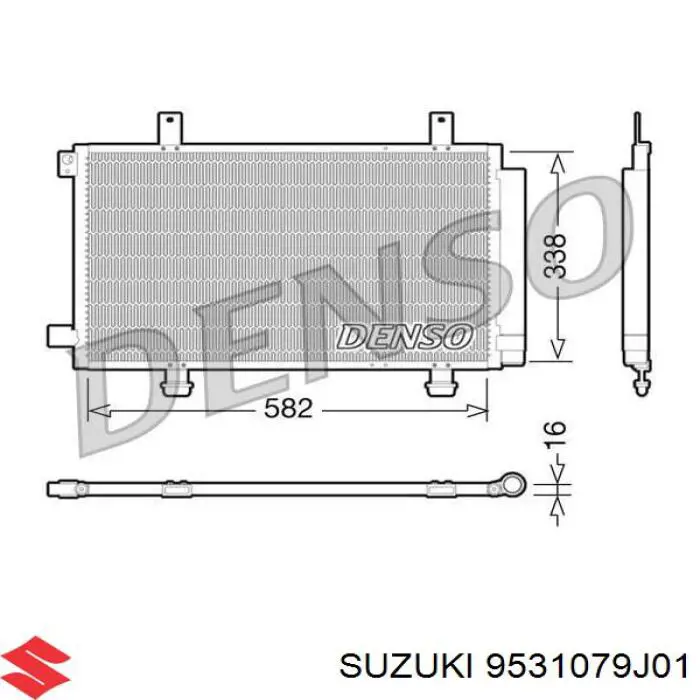 Радиатор кондиционера 9531079J01 Suzuki