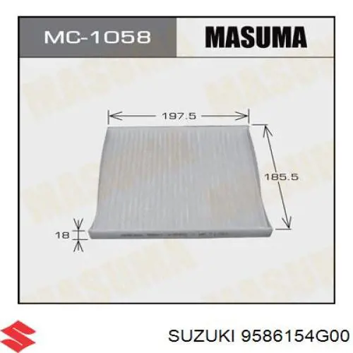 Фильтр салона 9586154G00 Suzuki