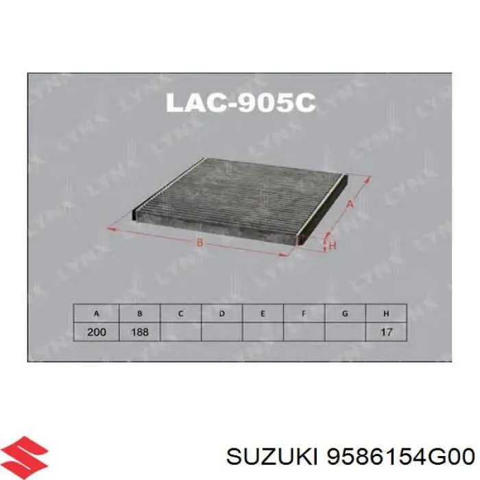 Фильтр воздушный отопителя Suzuki 9586154G00 цена, от 8.53 USD