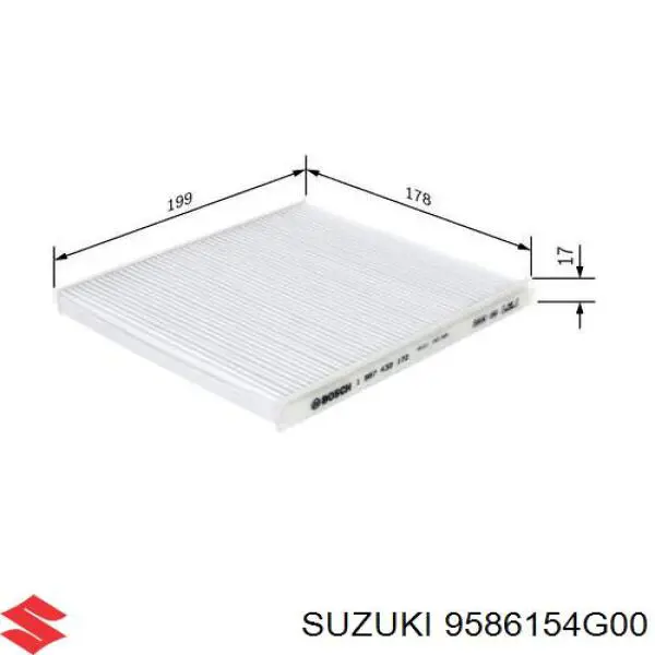 Купить 9586154G00 Suzuki Фильтр салона угольный