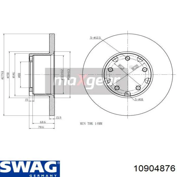 Купить 10904876 Swag Ротор тормозной