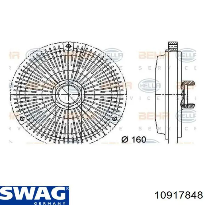 Вискомуфта вентилятора 10917848 Swag