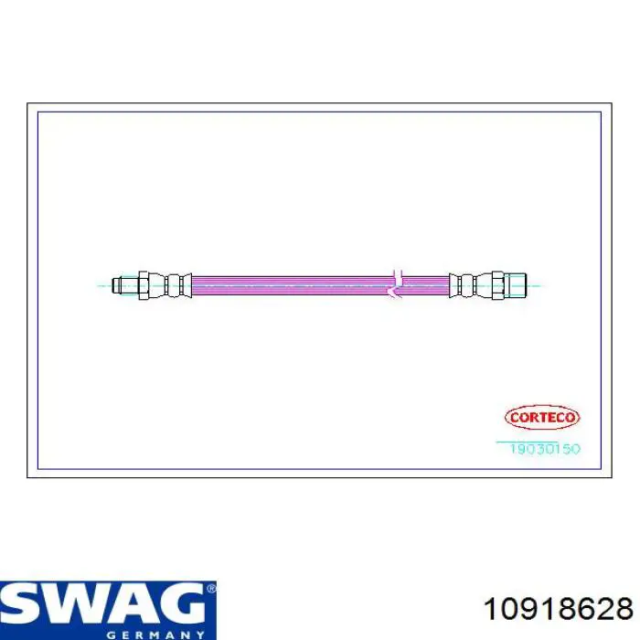 Задний тормозной шланг 10918628 Swag