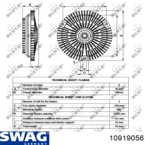 Купить 10919056 Swag Муфта вентилятора охлаждения
