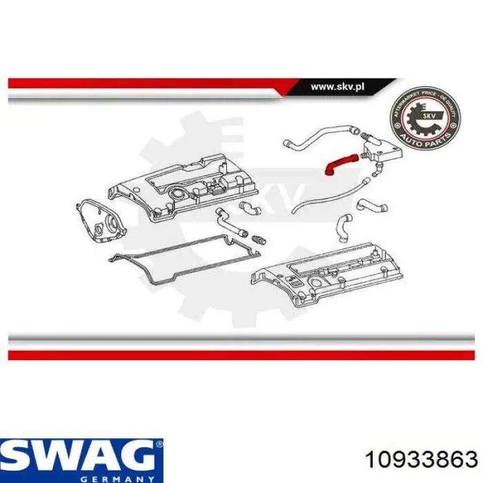 Трубка отвода картерных газов Swag 10933863