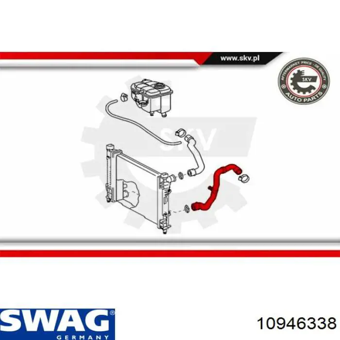 Нижний шлаг радиатора охлаждения 10946338 Swag