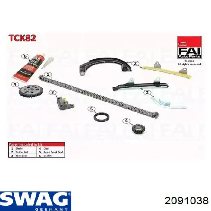 Купить 2091038 Swag Успокоитель цепи ГРМ, нижний