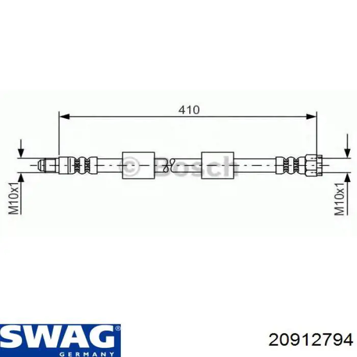 Шланг тормозной передний 20912794 Swag