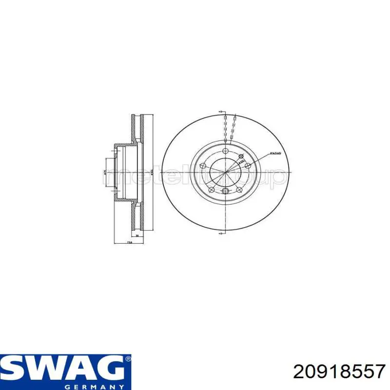 20918557 Swag Диск тормозной передний