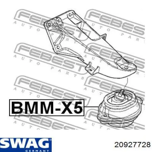 Левая/правая опора двигателя 20927728 Swag