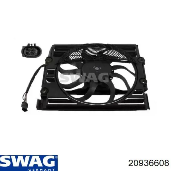 20936608 Swag диффузор радиатора охлаждения, в сборе с мотором и крыльчаткой