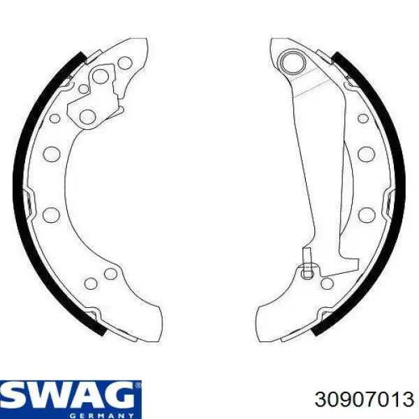Задние барабанные колодки 30907013 Swag