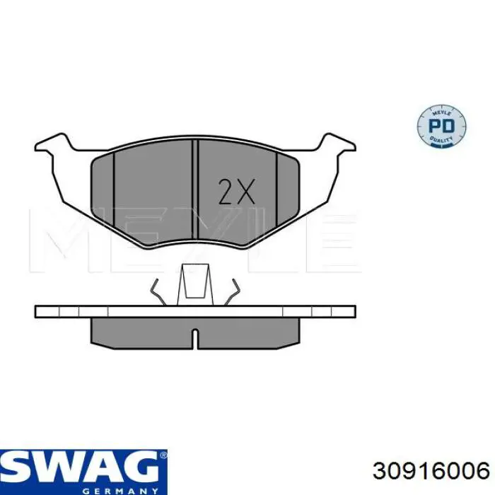 30916006 Swag колодки тормозные передние дисковые