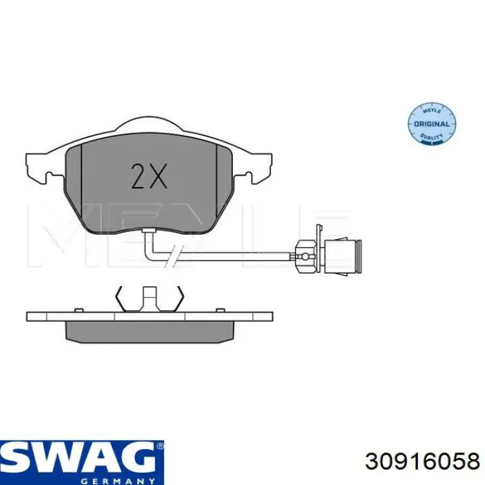 Передние тормозные колодки 30916058 Swag