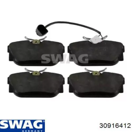 Колодки тормозные задние дисковые SWAG 30916412