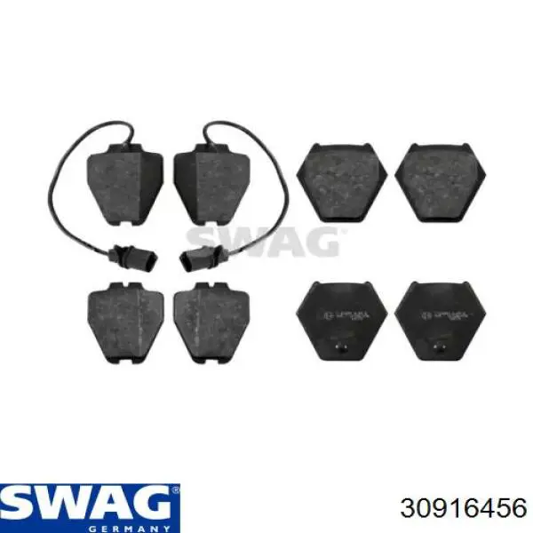 30916456 Swag колодки тормозные передние дисковые