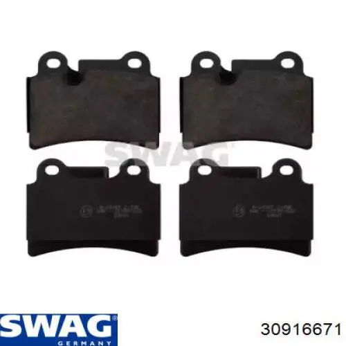 Колодки тормозные задние дисковые SWAG 30916671