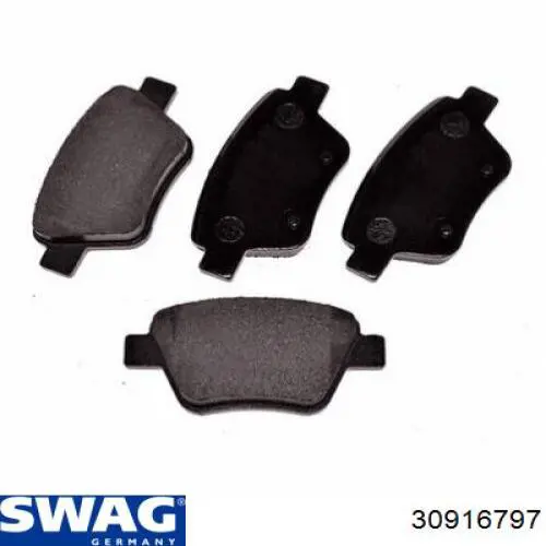 Задние тормозные колодки 30916797 Swag