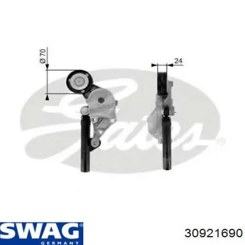 Роликовий модуль натяжителя ремня Swag 30921690 цена, от 47.91 USD