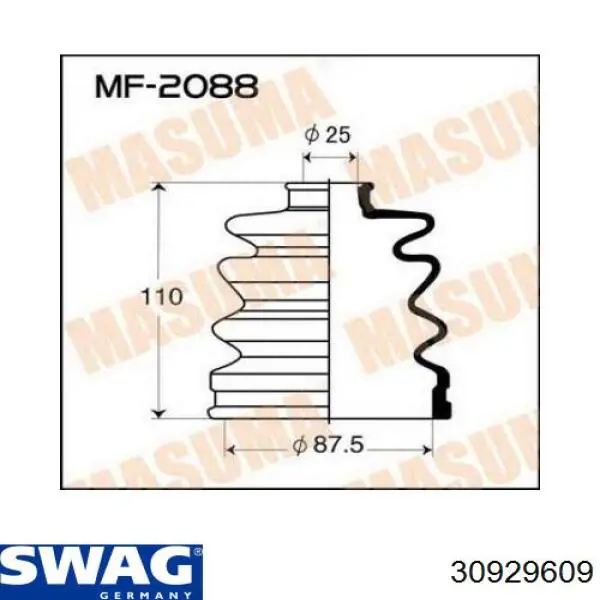 Купить 30929609 Swag Пыльник ШРУСа задней полуоси наружный