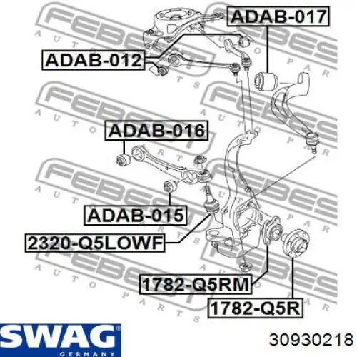 Купить 30930218 Swag Сайлентблок нижний передней подвески