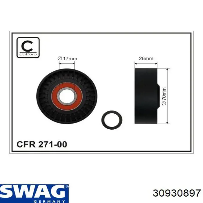 Натяжная планка поликлинового ремня Swag 30930897