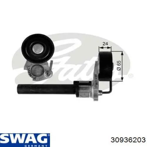 Роликовий модуль натяжителя ремня Swag 30936203 цена, от 29.52 USD
