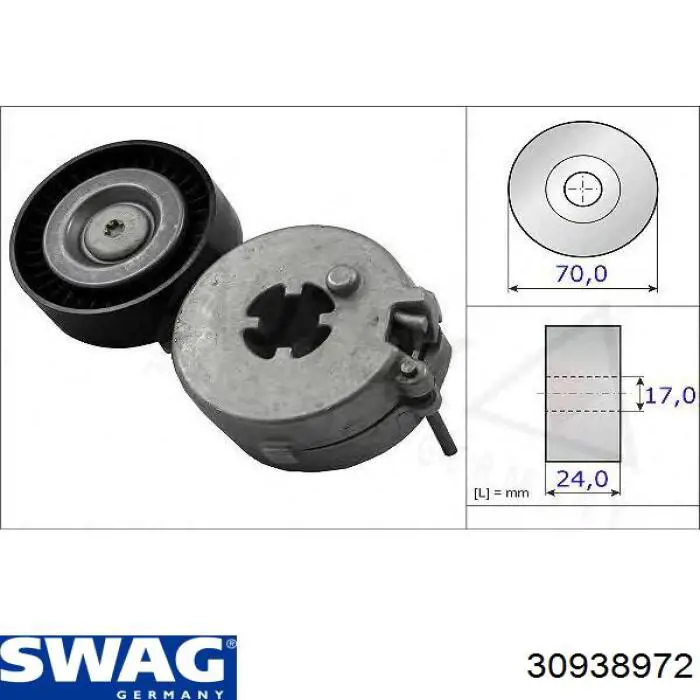 Роликовий модуль натяжителя ремня Swag 30938972 цена, от 35.90 USD
